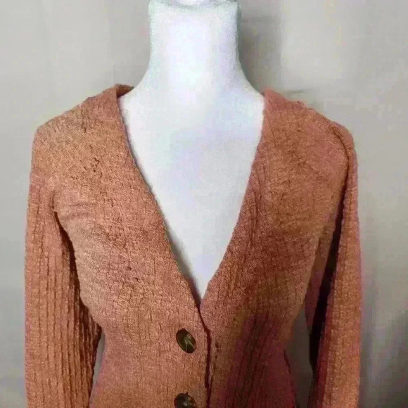 Two by Vince Camuto burnt orange button cardigan size large - Picture 4 of 6